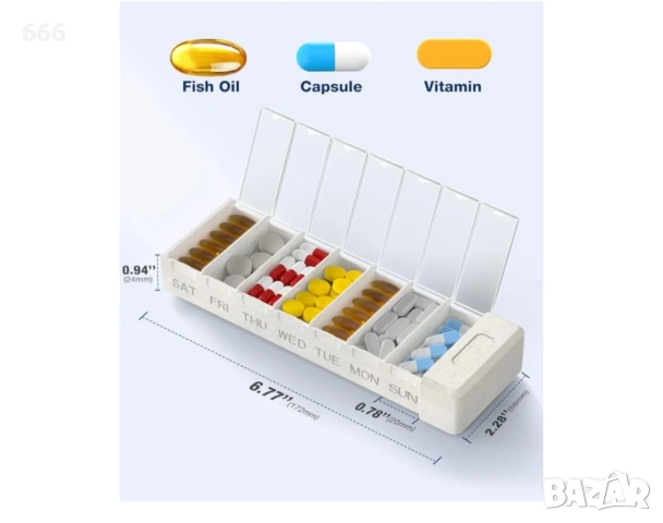 7-дневен органайзер за хапчета, снимка 6 - Други стоки за дома - 54031128