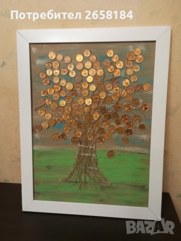 Дървото на парите с български стотинки, 35/45см