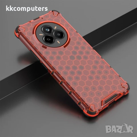 Realme 14 Pro 5G Силиконов Калъф Honeycomb TPU и Протектор, снимка 2 - Калъфи, кейсове - 50745532