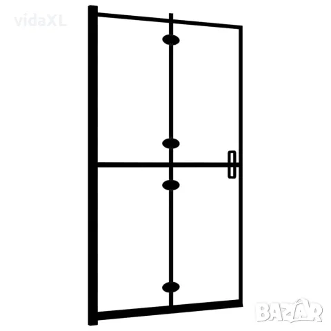 vidaXL Сгъваем душ параван, ESG стъкло, 80x140 см, черен, снимка 4 - Душове - 56146095