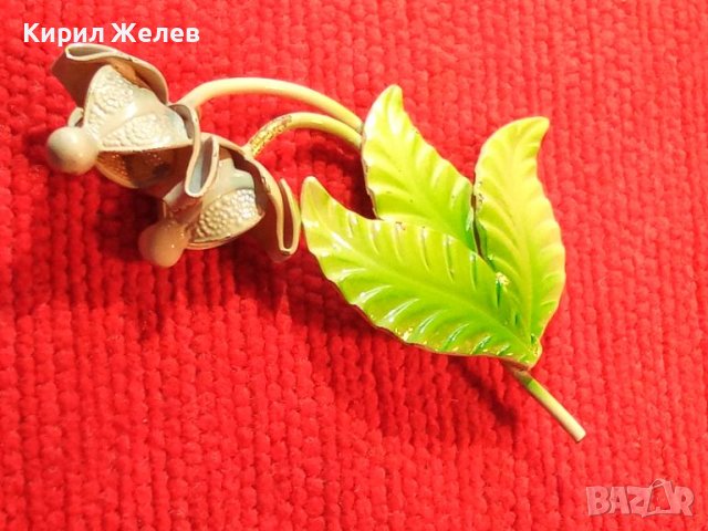 ПОЗЛАТЕНА БРОНЗОВА БРОШКА - ЦВЕТЕ АРТ НУВО СТИЛ 19698, снимка 2 - Други - 32239615