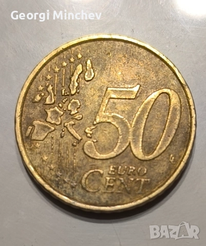 Рядка евро монета 50 Cent Франция 2001, снимка 2 - Нумизматика и бонистика - 54009126