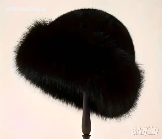 Дамска пухкава топла зимна шапка 