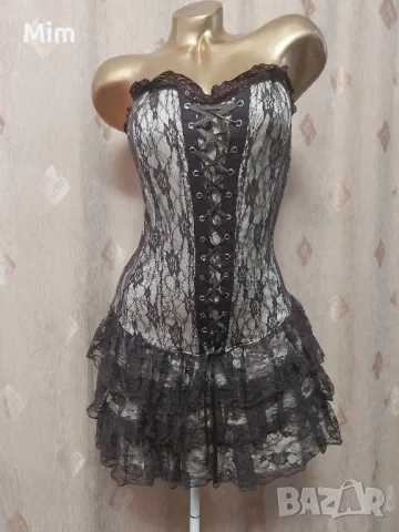 M/L Секси дамска винтидж дантелена корсетна рокля, снимка 7 - Рокли - 50380700