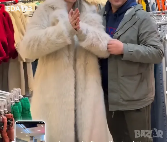 Дълго палто с косъм, снимка 4 - Палта, манта - 55966985