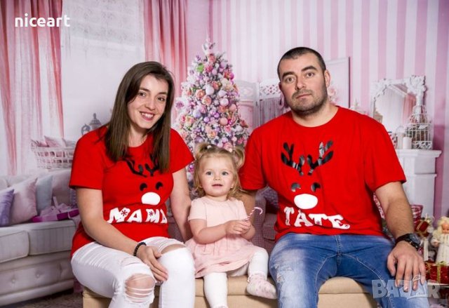 Коледни тениски за фотосесия, снимка 11 - Тениски - 42378775