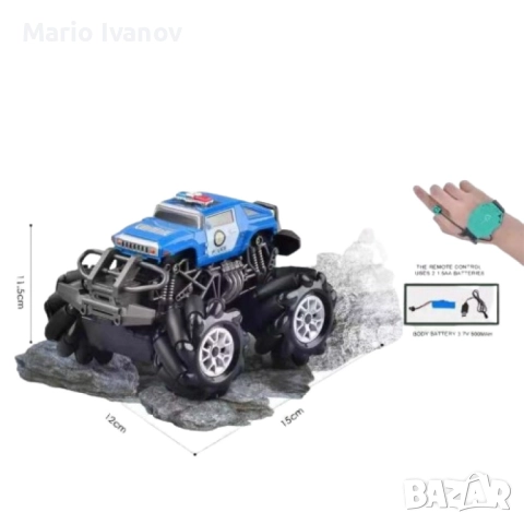 Полицейски джип с управление с жестове чрез часовник, снимка 3 - Коли, камиони, мотори, писти - 52836730