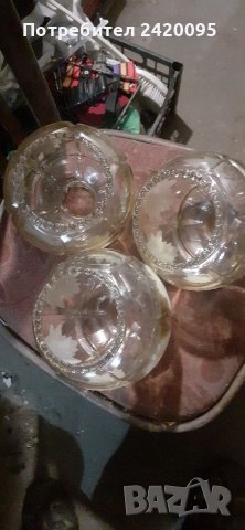 3 броя стъклени чаши за полюлей-15лв, снимка 1 - Полилеи - 40698154