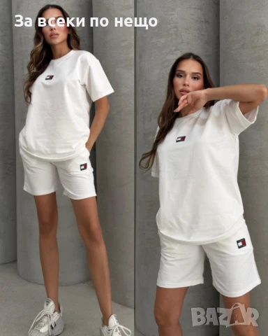 Tommy Hilfiger Дамски Летен Комплект👚🩳Дамски Къс Екип Томи Хилфигер - 5 Цвята Код A673, снимка 2 - Комплекти - 50693339