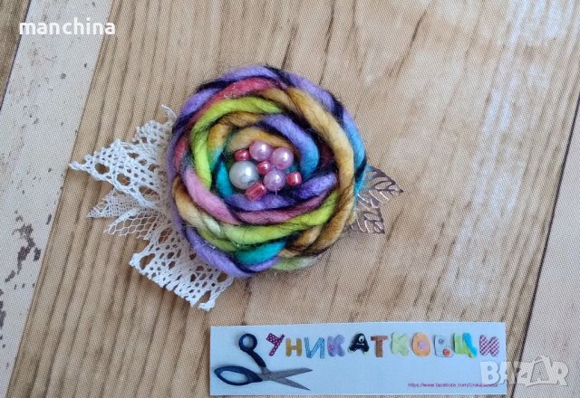 Текстилна брошка, снимка 5 - Други - 40873980