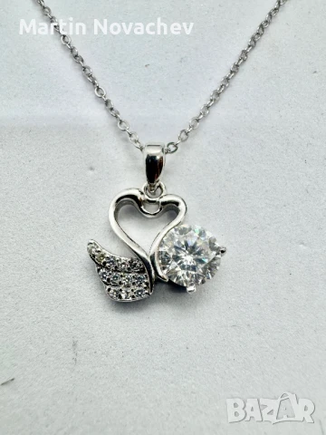 Сребърно колие с мойсанит (Диамант) 1 карат, снимка 10 - Колиета, медальони, синджири - 51370958