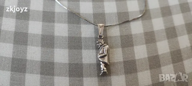 СРЕБЪРНА ВИСУЛКА ЧИЧО СКРУДЖ + ЛАНЕЦ 2.86 гр / проба 925