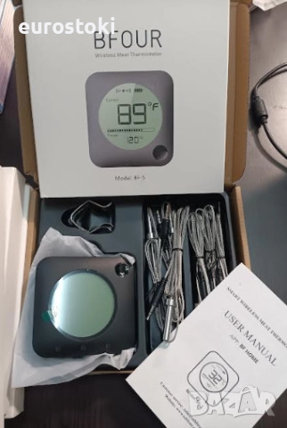 Безжичен термометър за месо BFOUR BF-5, цифров Bluetooth термометър за фурна, грил, барбекю, снимка 8 - Барбекюта - 52148403