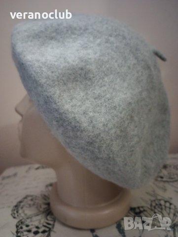 Сива дамска барета Мек вълнен филц