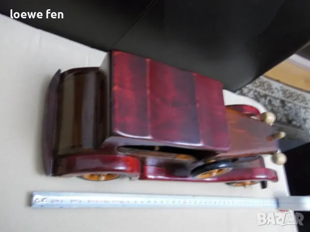 37 см Голяма декоративна дървена кола количка от дърво ! Декорация !, снимка 6 - Декорация за дома - 49019419