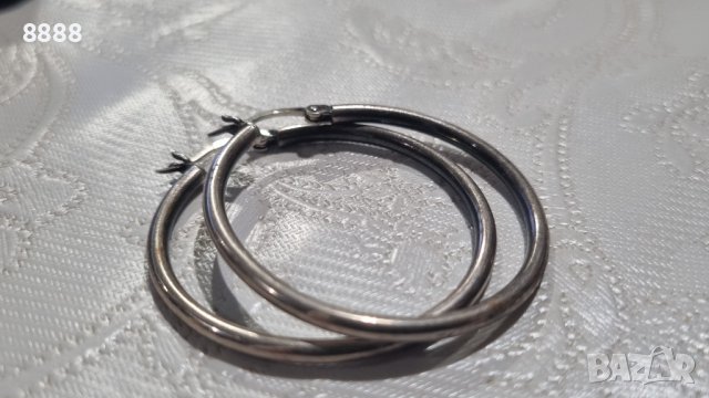 Сребърни обеци 925 класически халки 