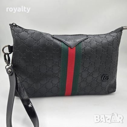 Gucci Черна Кожена Мъжка Чанта 