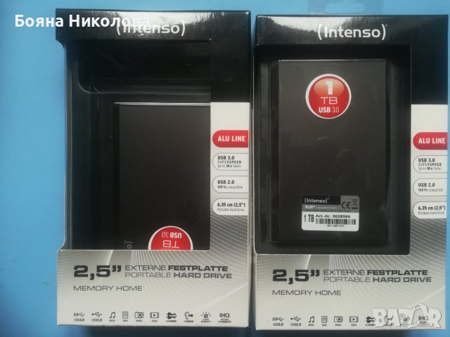  Intenso външен хард диск 2.5 1TB USB 3.0 6021560 - НОВ, снимка 1 - Външни хард дискове - 39668328