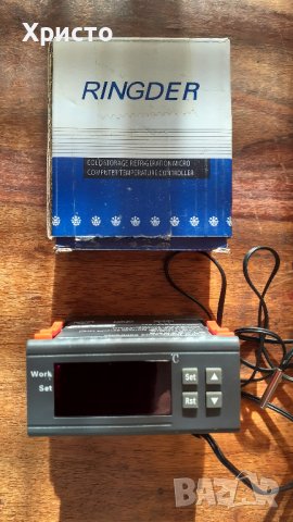 температурен контролер, RINGDER, термостат с 1 сензор, терморегулатор на 220V, DC12V, 10A -40 до -12