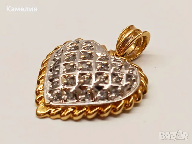 Златна висулка с брилианти , снимка 5 - Колиета, медальони, синджири - 56268244