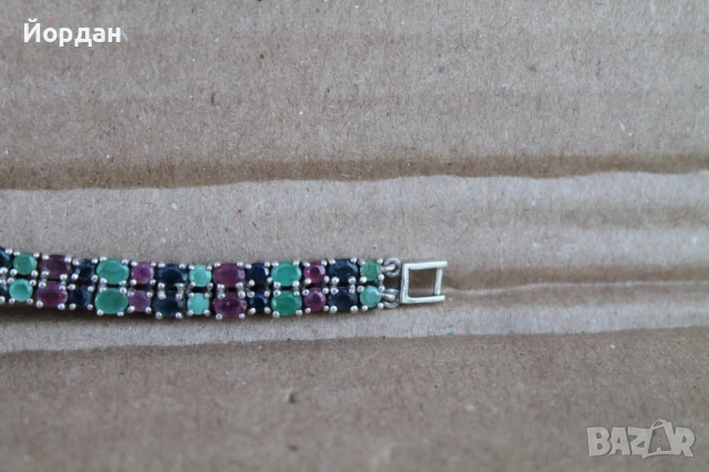 Дамски сребърен часовник ''Vialux'' с полускъпоценни камъни, снимка 5 - Дамски - 51331152