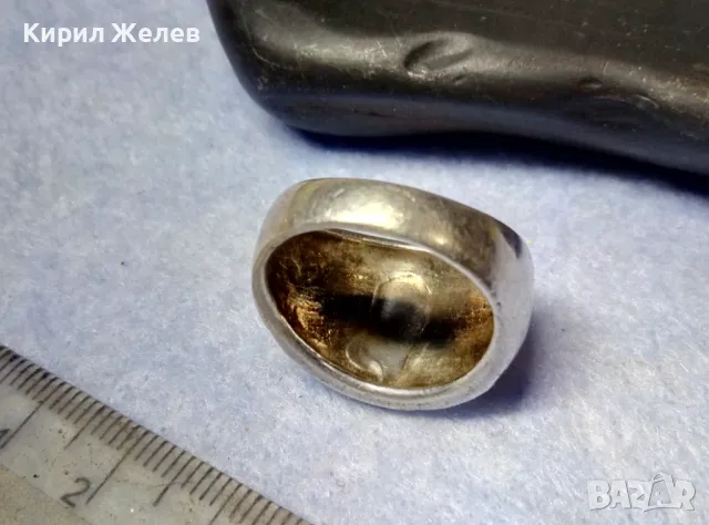 КРАСИВ СРЕБЪРЕН ПРЪСТЕН СРЕБРО 925 ИНКРУСТИРАН с ШЛИФОВАН КРАЛСКИ СЕДЕФ и ФАСЕТИРАНИ МАРКАЗИТИ 48581, снимка 12 - Пръстени - 49344047