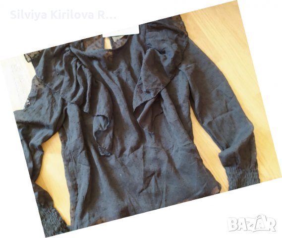 Черна риза Bershka, снимка 4 - Ризи - 29726538