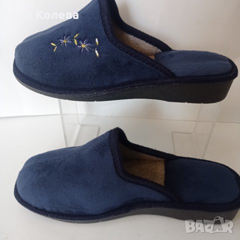БГ пантофи 40, сини, снимка 3 - Пантофи - 38339704