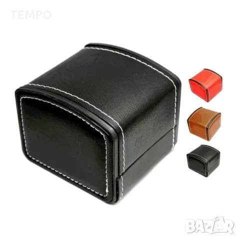 КОЖЕНА КУТИЯ за ЧАСОВНИК- ЧЕРНА