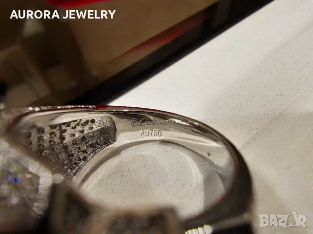 CARTIER Panthere de Cartier Big White Gold Diamonds Пръстен, снимка 9 - Пръстени - 52879521