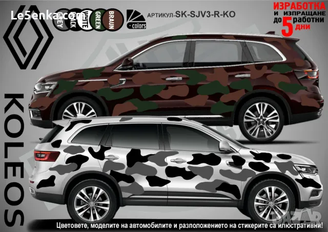 Renault Koleos SK-SJV3-R-KO Кaмуфлаж Офроуд Джип Пикап Лодка Camouflage Off-Road стикери, снимка 1 - Аксесоари и консумативи - 47917901