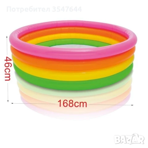 Превърнете лятото в цветен празник с нашия детски многоцветен надуваем басейн, снимка 2 - Басейни и аксесоари - 49405792