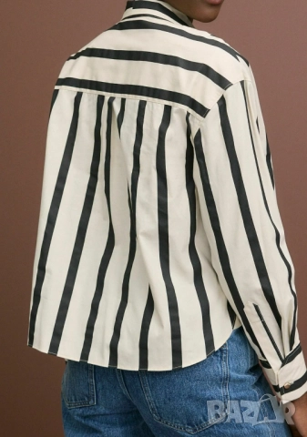 Нова памучна риза райе Next, снимка 4 - Ризи - 52787838