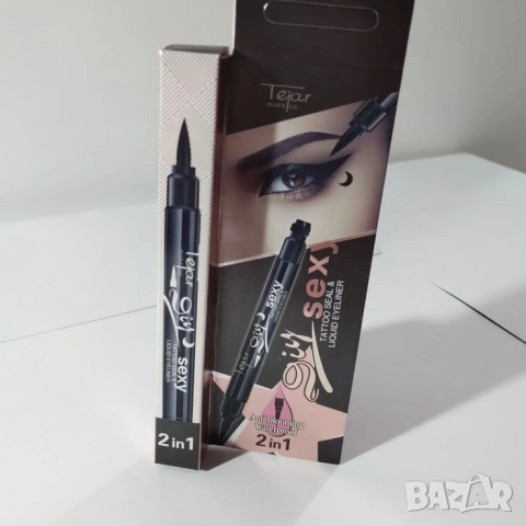 Двойна очна линия-писалка с дълготраен ефект и водоустойчивост