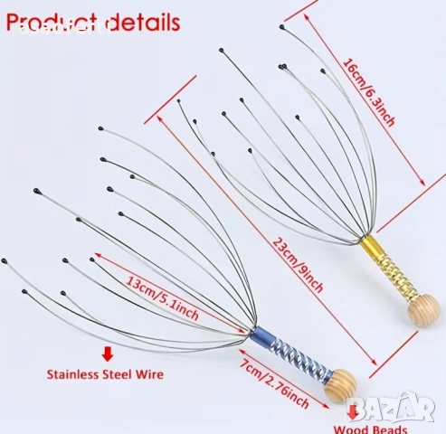 Релаксиращ Масажор за Глава (Скалп) – Облекчава Стреса и Главоболието, снимка 7 - Масажори - 52551447