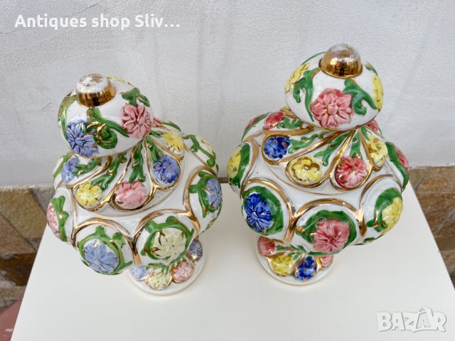 Италянски порцеланови урни / вази. №2275, снимка 2 - Колекции - 36580803