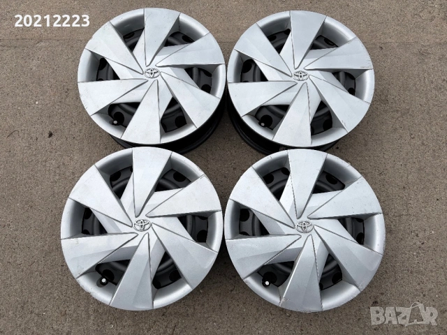 4 броя железни джанти + тасове за Toyota Yaris- Hybrid 15