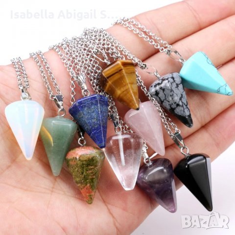 Висулка с натурални скъпоценни и полускъпоценни камъни, снимка 2 - Колиета, медальони, синджири - 31857681