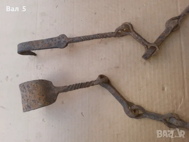 Стара верига за огнище от ковано желязо , здрава, снимка 6 - Антикварни и старинни предмети - 50327031