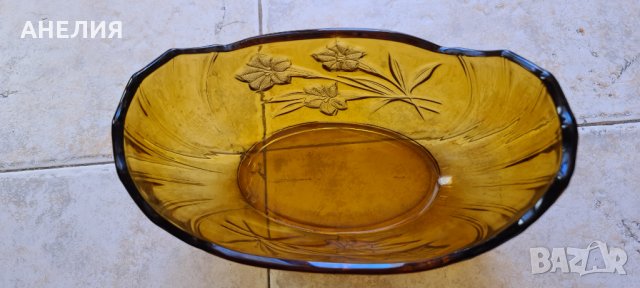 Фруктиера цветно стъкло ретро, снимка 3 - Антикварни и старинни предмети - 31435370