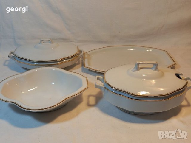 Порцеланов сет със златен кант чешки порцелан MCP Czechoslovakia , снимка 2 - Сервизи - 37919445