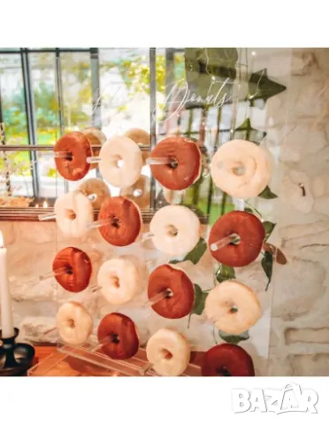  Поничка, поничка, донъти бар от прозрачно акрилно стъкло 60 x 45 см 16 позиции, снимка 4 - Декорация за дома - 49456132