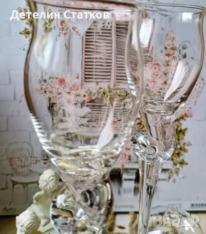 Две дизайнерски стъклени чаши, снимка 3 - Колекции - 54092147