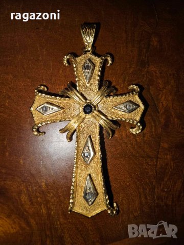 Златен кръст 18К с диаманти, снимка 6 - Колиета, медальони, синджири - 42047040