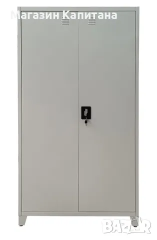Шкаф метален с две врати и 4 рафта 185 х 90 х 45см