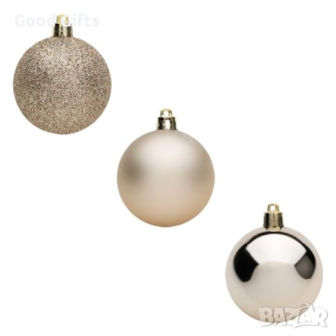 30 броя Комплект Коледни топки, цвят Шампанско , снимка 2 - Други стоки за дома - 42672247