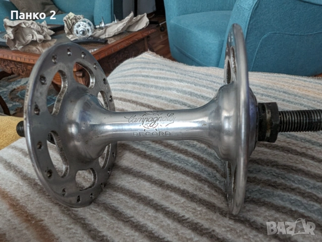 Ретро Пистова Предна Главина Campagnolo Nuovo/Super Record, снимка 2 - Части за велосипеди - 52547286