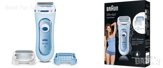 Дамска самобръсначка BRAUN silk-epil lady shaver 5-160, 3 в 1, снимка 5 - Електрически самобръсначки - 47729482