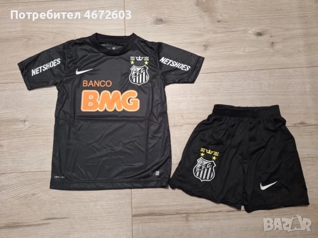 Детски екип на Сантош #Неймар #11# ретро модел!, снимка 2 - Футбол - 52883546