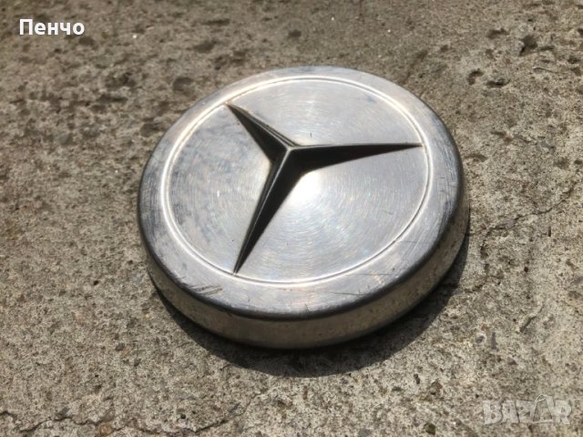 стар малък, метален никелиран тас за Mercedes /Мерцедес/ - ретро, снимка 2 - Антикварни и старинни предмети - 40505523